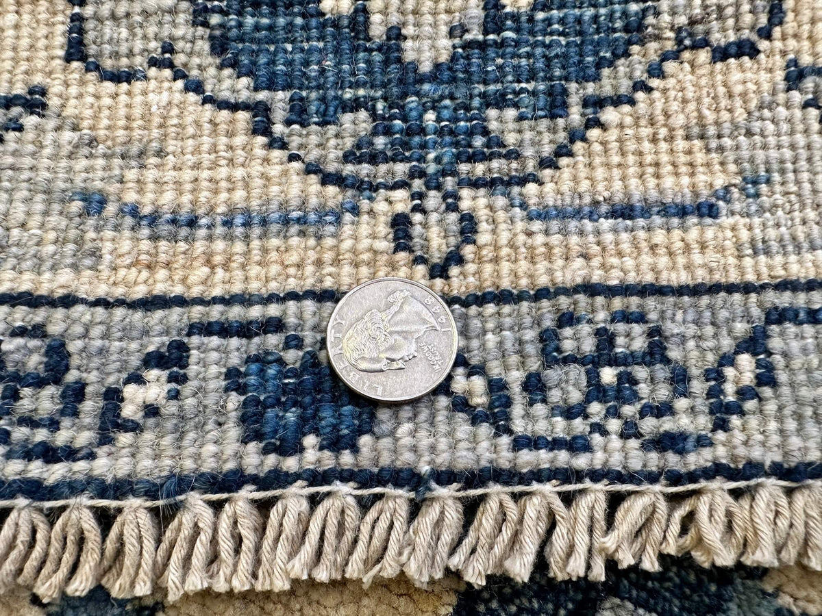 Sina - Afghan Heriz (4'03"x6'03") ivory/blue
