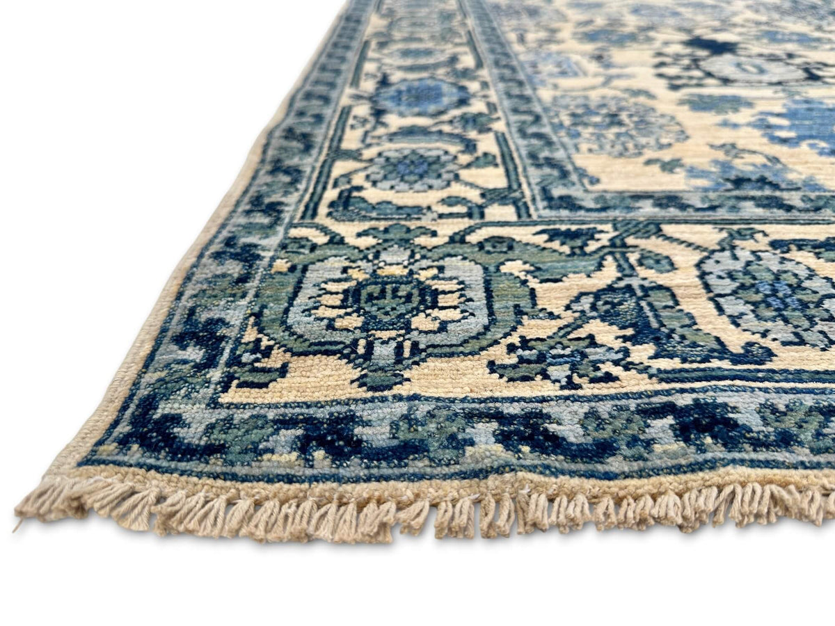 Sina - Afghan Serapi (3'01"x5'03") ivory/blue