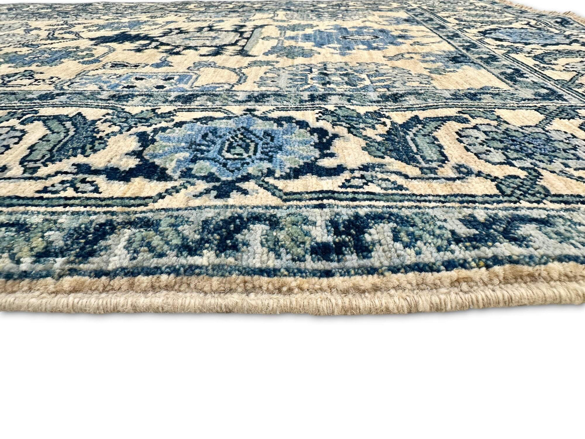 Sina - Afghan Serapi (3'01"x5'03") ivory/blue