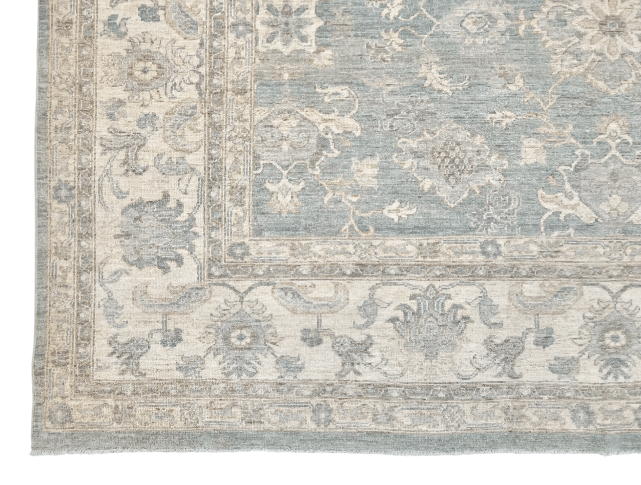 AntiqueWashed Chobi 8'03"x9'10" aqua/ivory