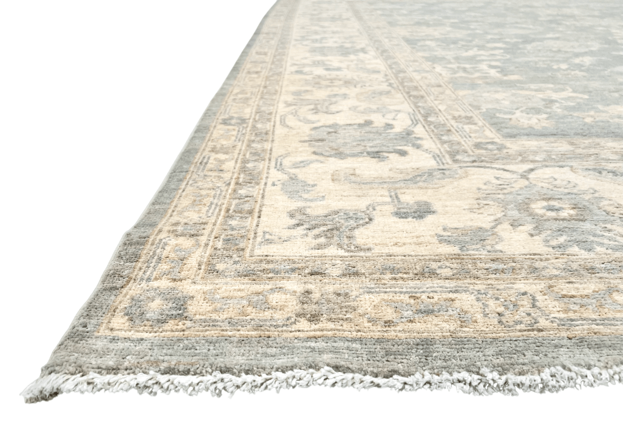 AntiqueWashed Chobi 8'03"x9'10" aqua/ivory