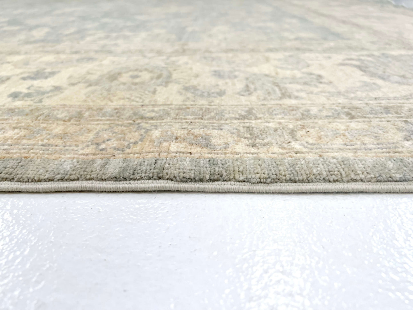 AntiqueWashed Chobi 8'03"x9'10" aqua/ivory