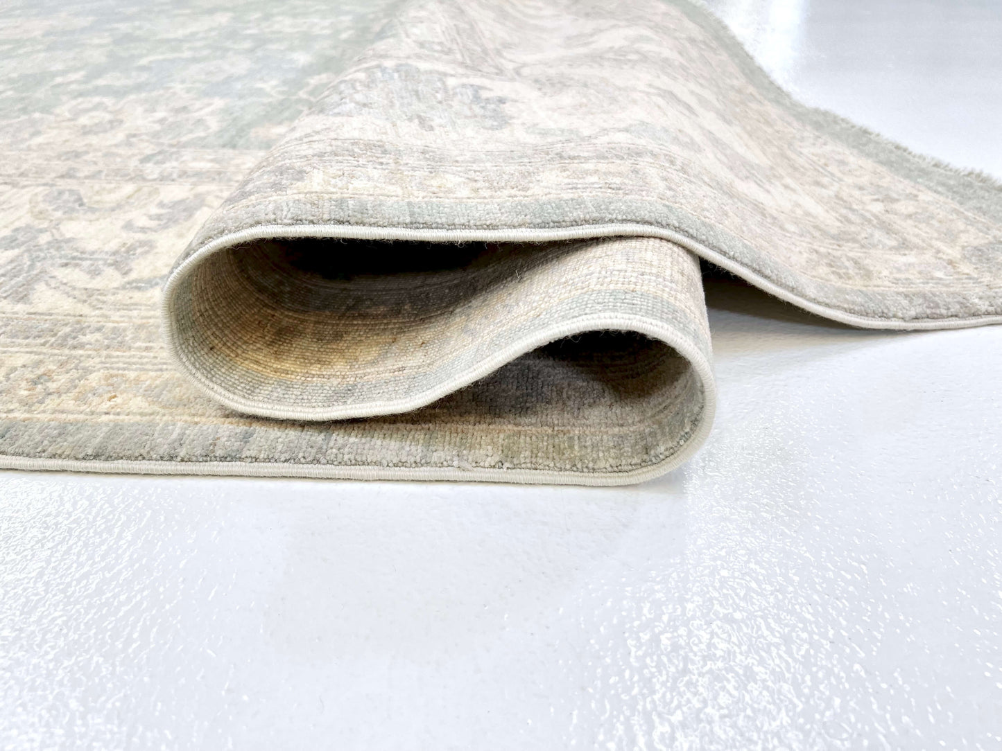 AntiqueWashed Chobi 8'03"x9'10" aqua/ivory