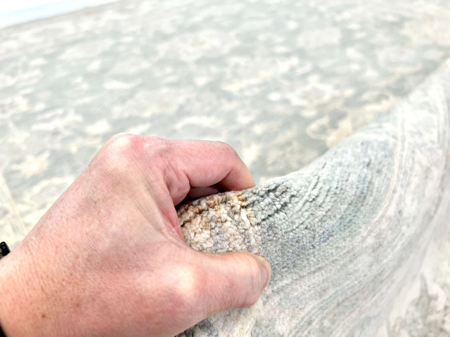 AntiqueWashed Chobi 8'03"x9'10" aqua/ivory