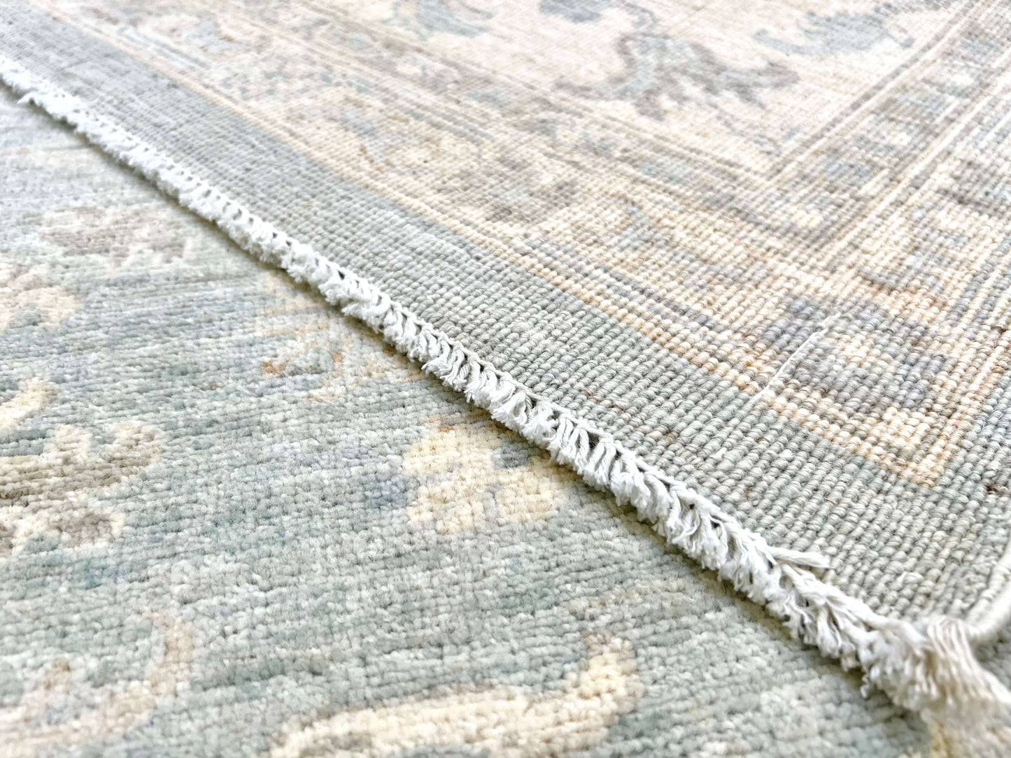 AntiqueWashed Chobi 8'03"x9'10" aqua/ivory