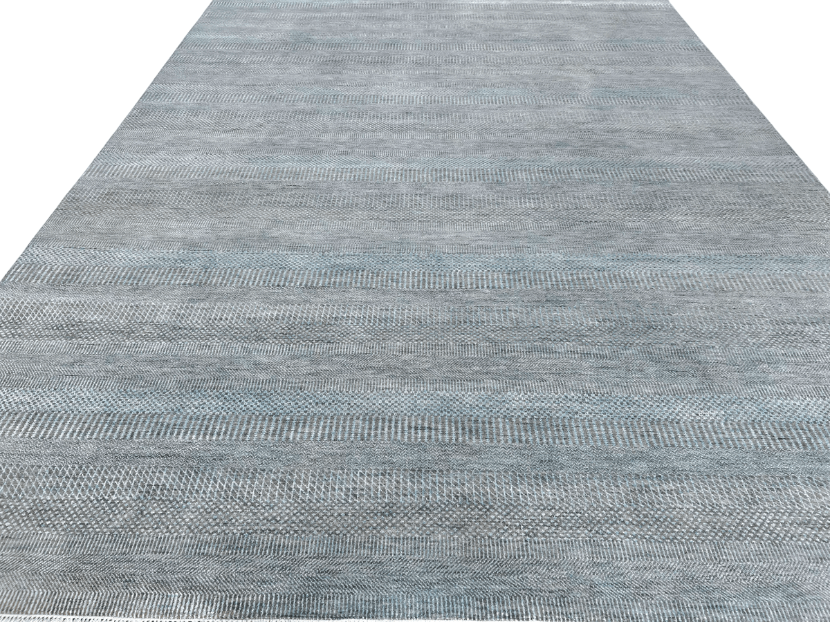 Durva/Grass Design (9'01"x12'02") lt.blue/gray