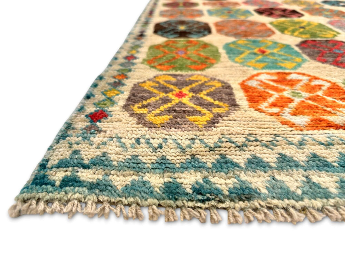 Afghan Anatolian (3'02"x4'10") ivory/multicolor