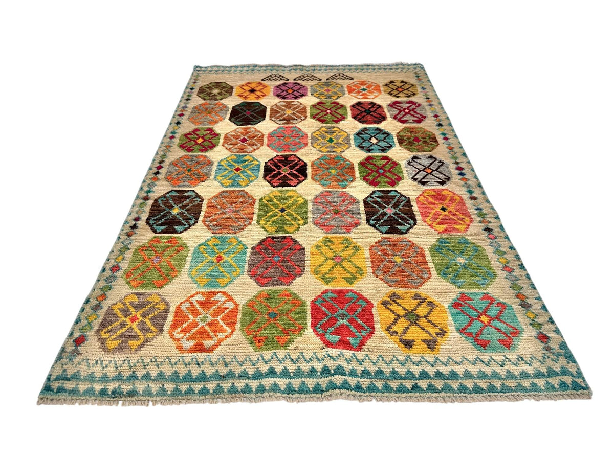 Afghan Anatolian (3'02"x4'10") ivory/multicolor