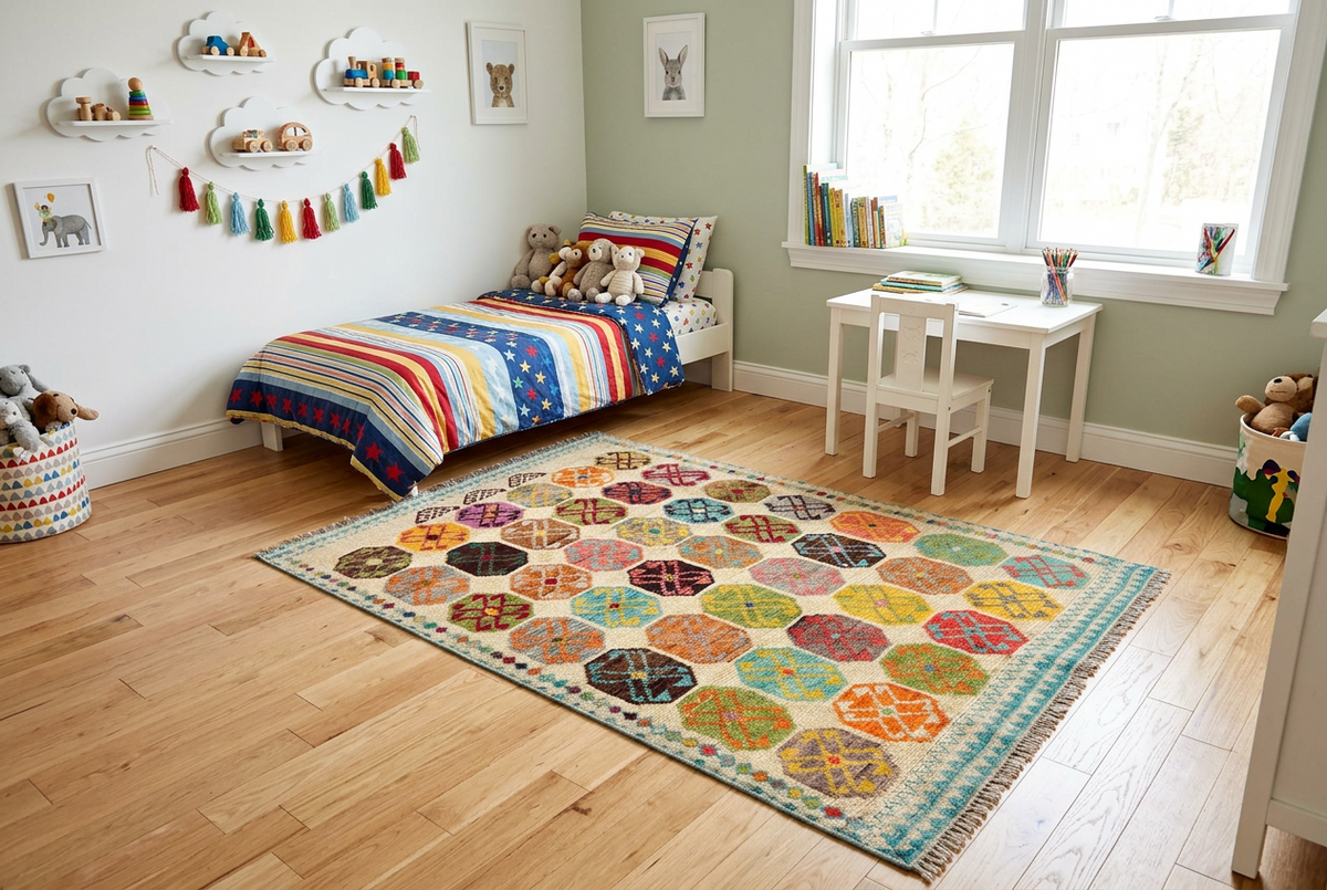 Afghan Anatolian (3'02"x4'10") ivory/multicolor