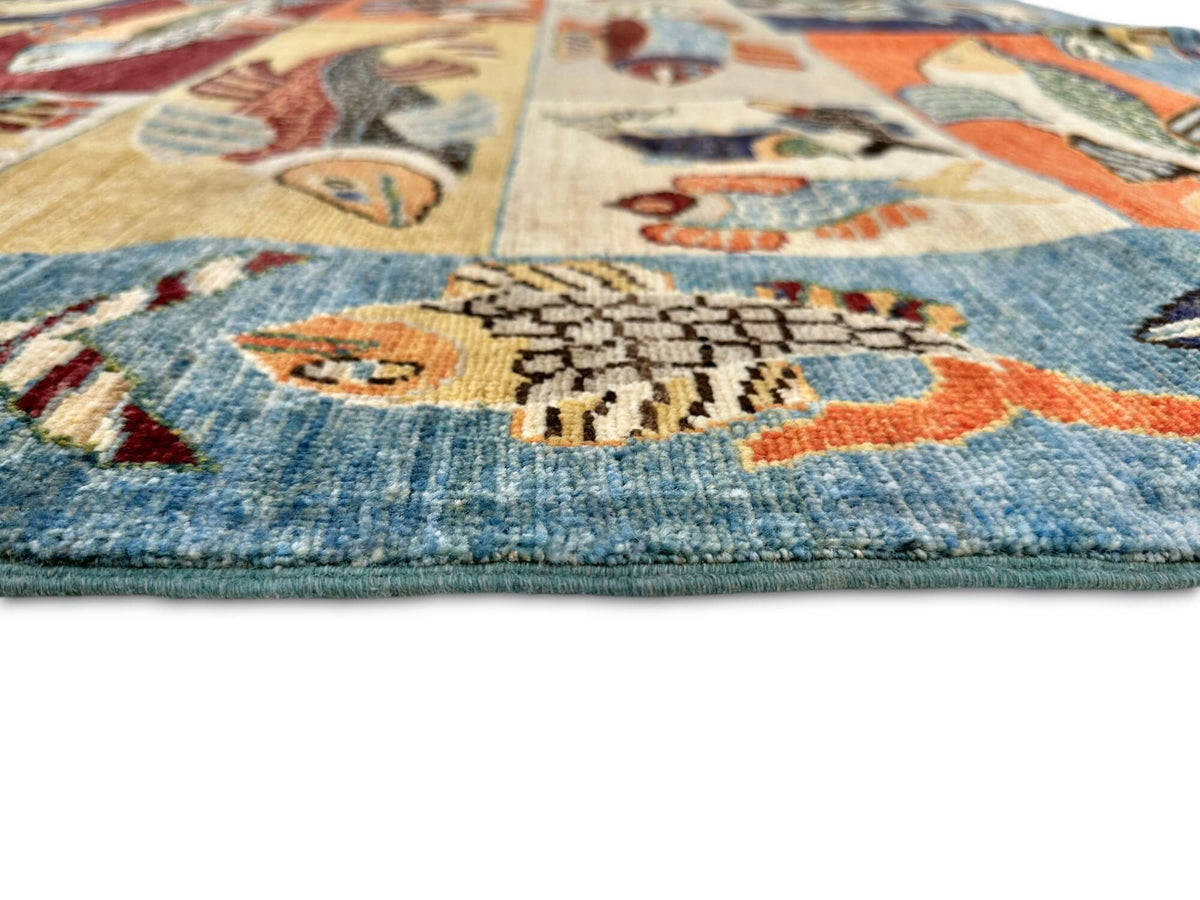 Fine Ariana - Multi-Panel Oceanic (4'10"x6'04") multicolor/blue