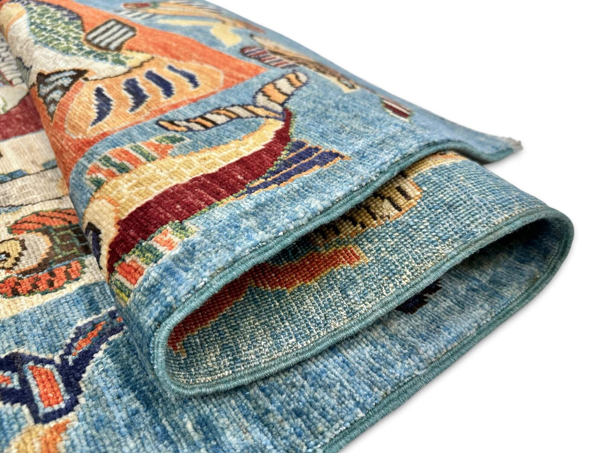 Fine Ariana - Multi-Panel Oceanic (4'10"x6'04") multicolor/blue