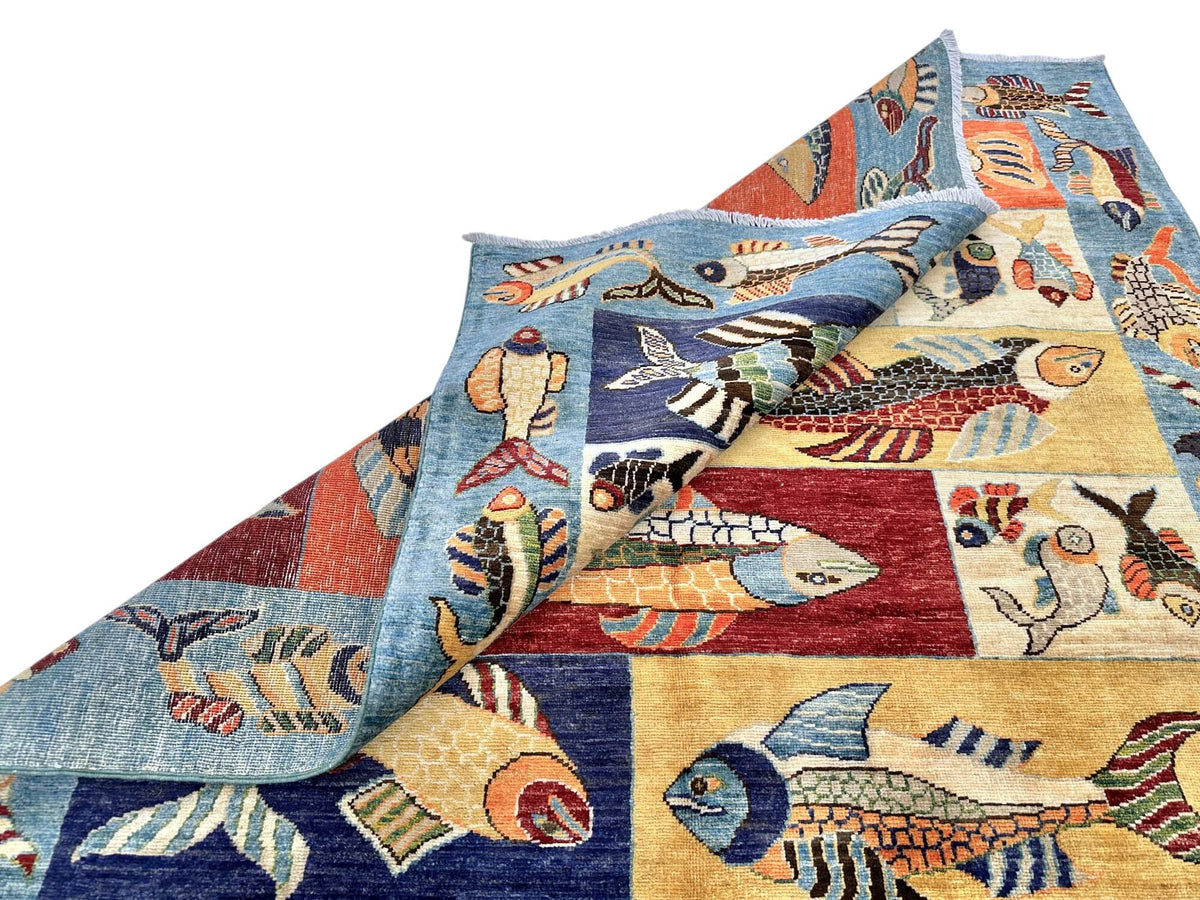 Fine Ariana - Multi-Panel Oceanic (4'10"x6'04") multicolor/blue
