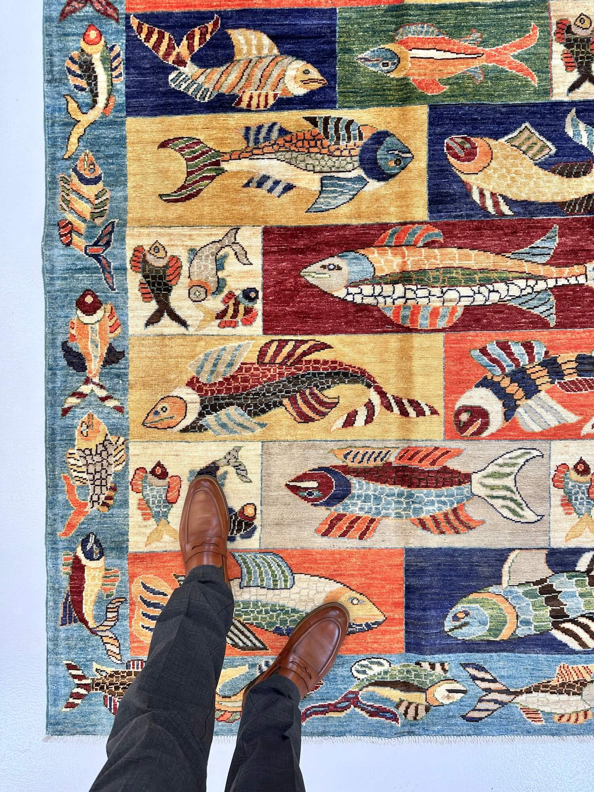 Fine Ariana - Multi-Panel Oceanic (4'10"x6'04") multicolor/blue