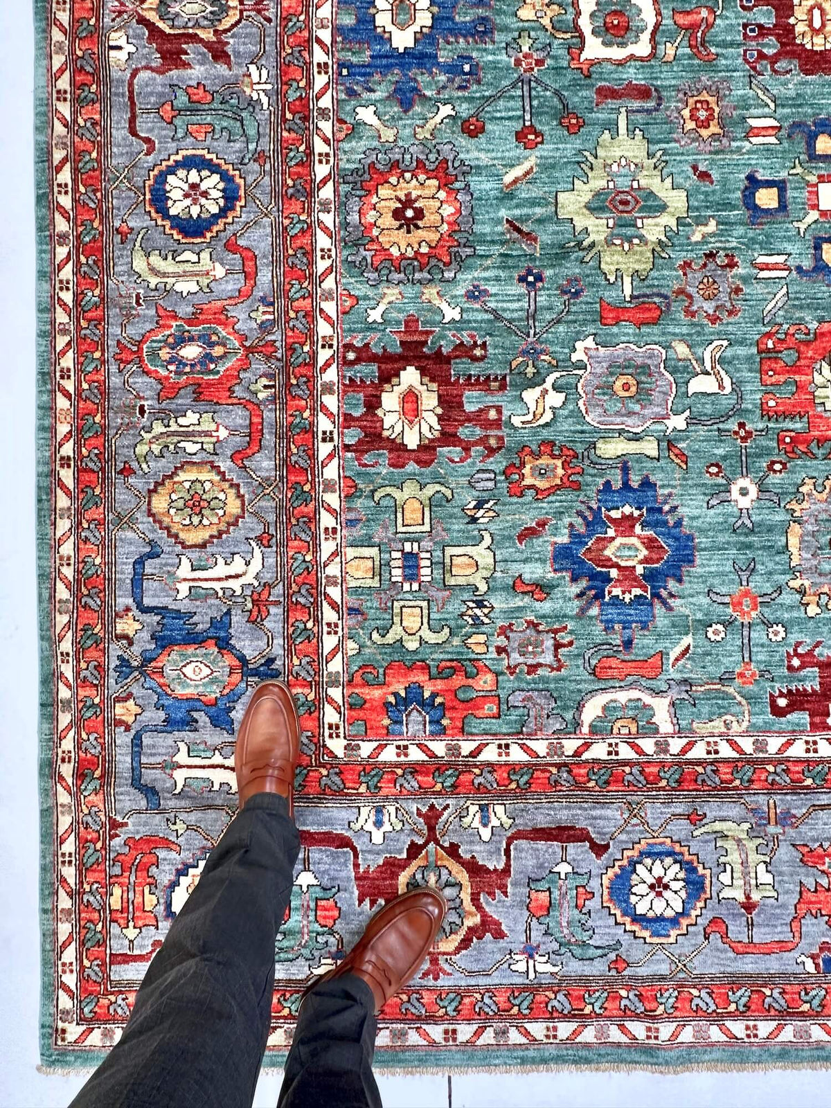Fine Ariana - Sultanabad (8'10"x11'07") green/gray