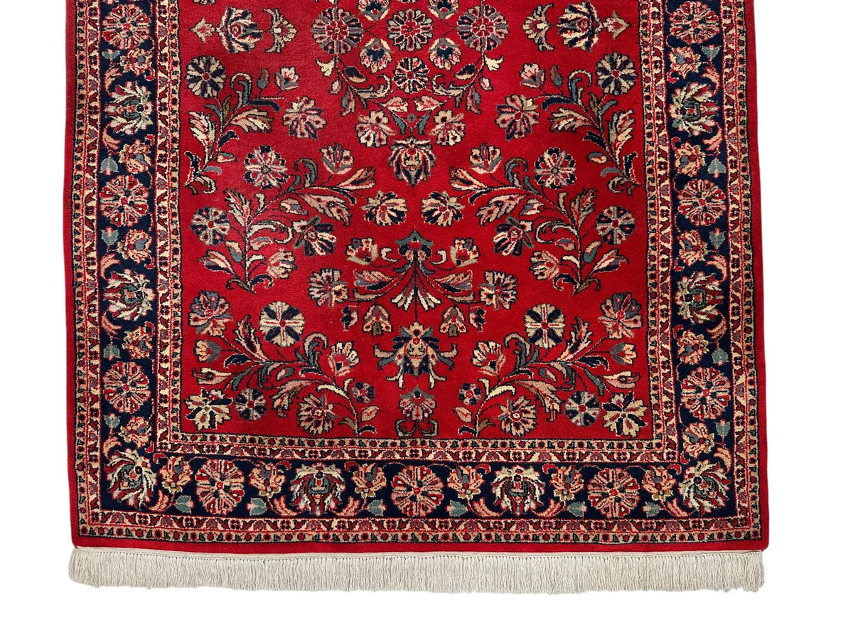 Vintage Indo-Persian - Sarouk (4'07"x6'08") red/navy