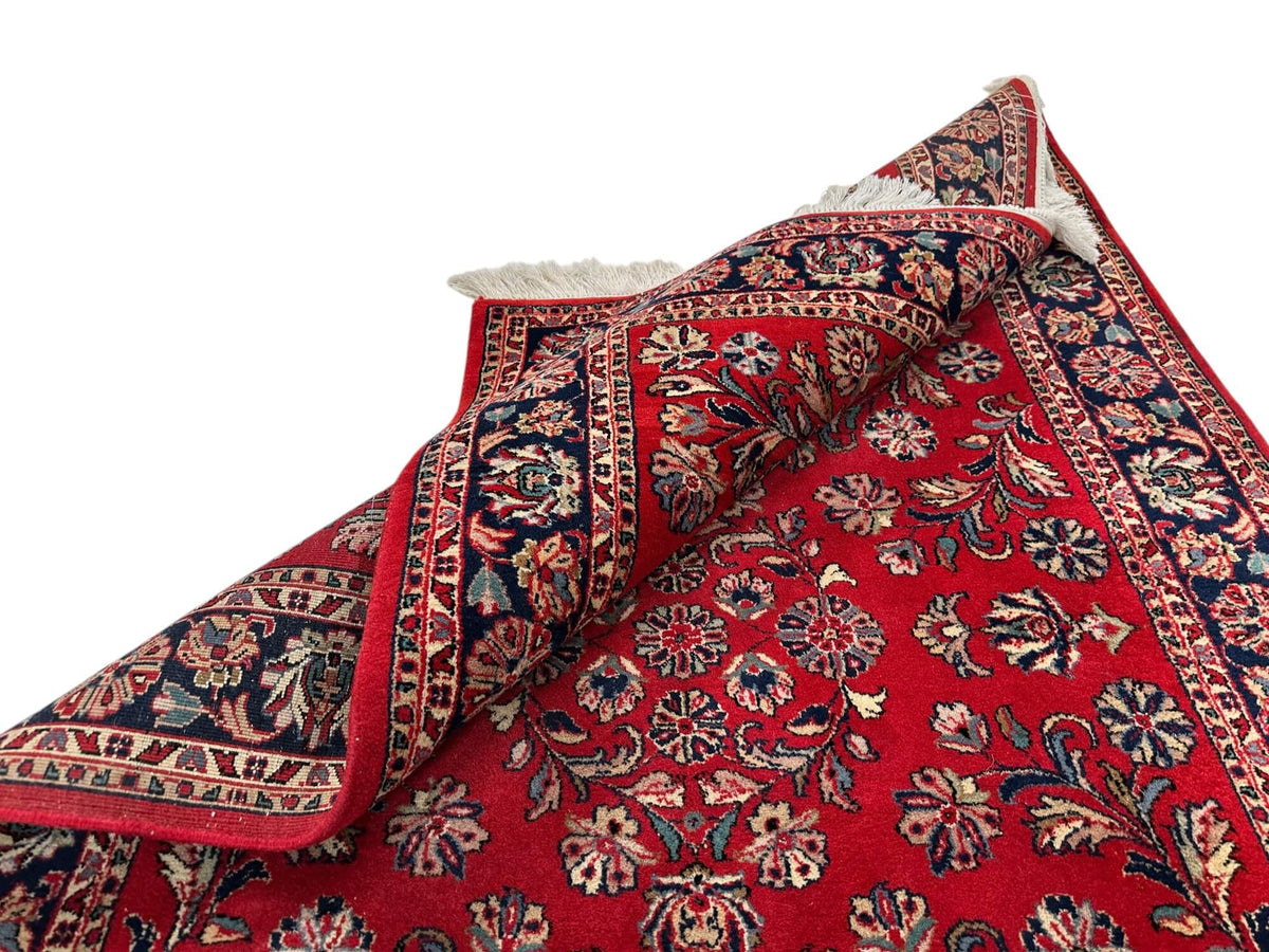 Vintage Indo-Persian - Sarouk (4'07"x6'08") red/navy
