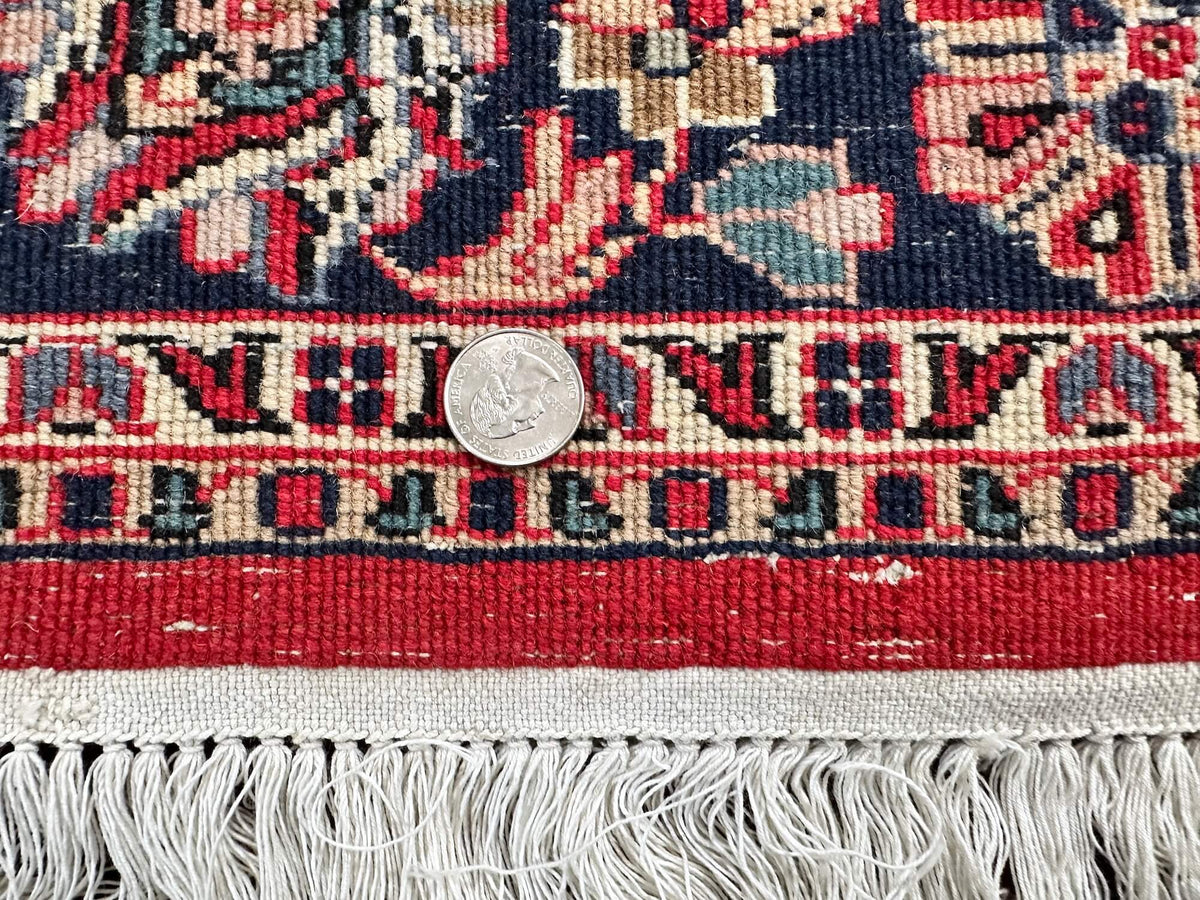 Vintage Indo-Persian - Sarouk (4'07"x6'08") red/navy
