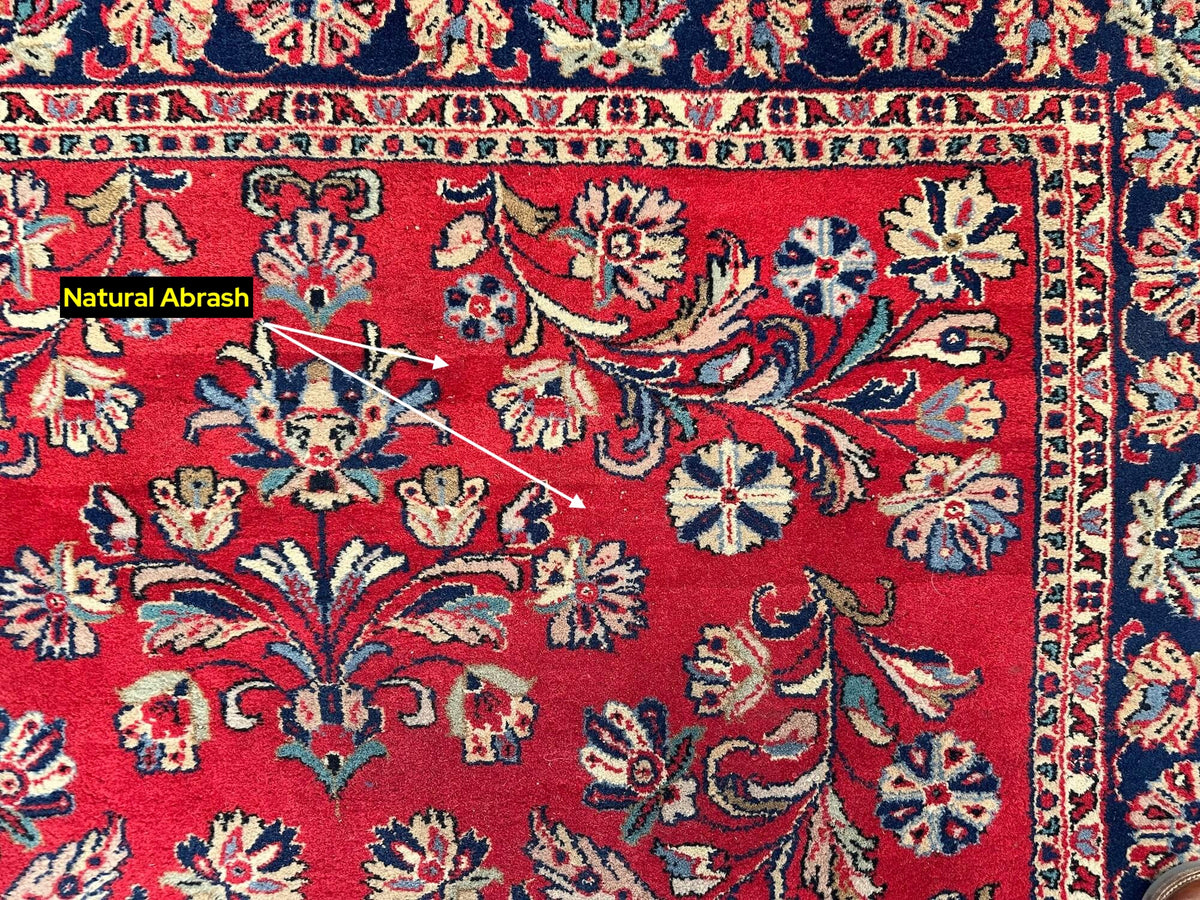 Vintage Indo-Persian - Sarouk (4'07"x6'08") red/navy