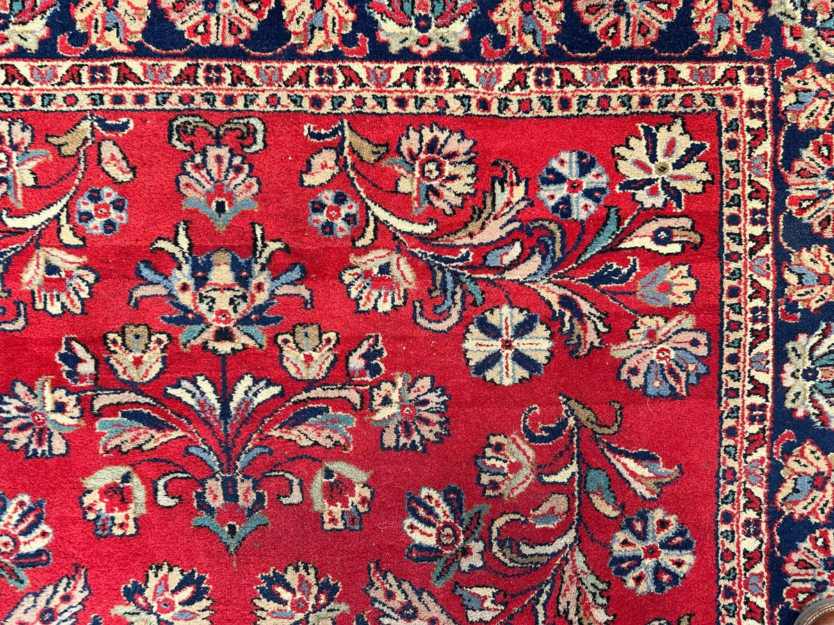 Vintage Indo-Persian - Sarouk (4'07"x6'08") red/navy