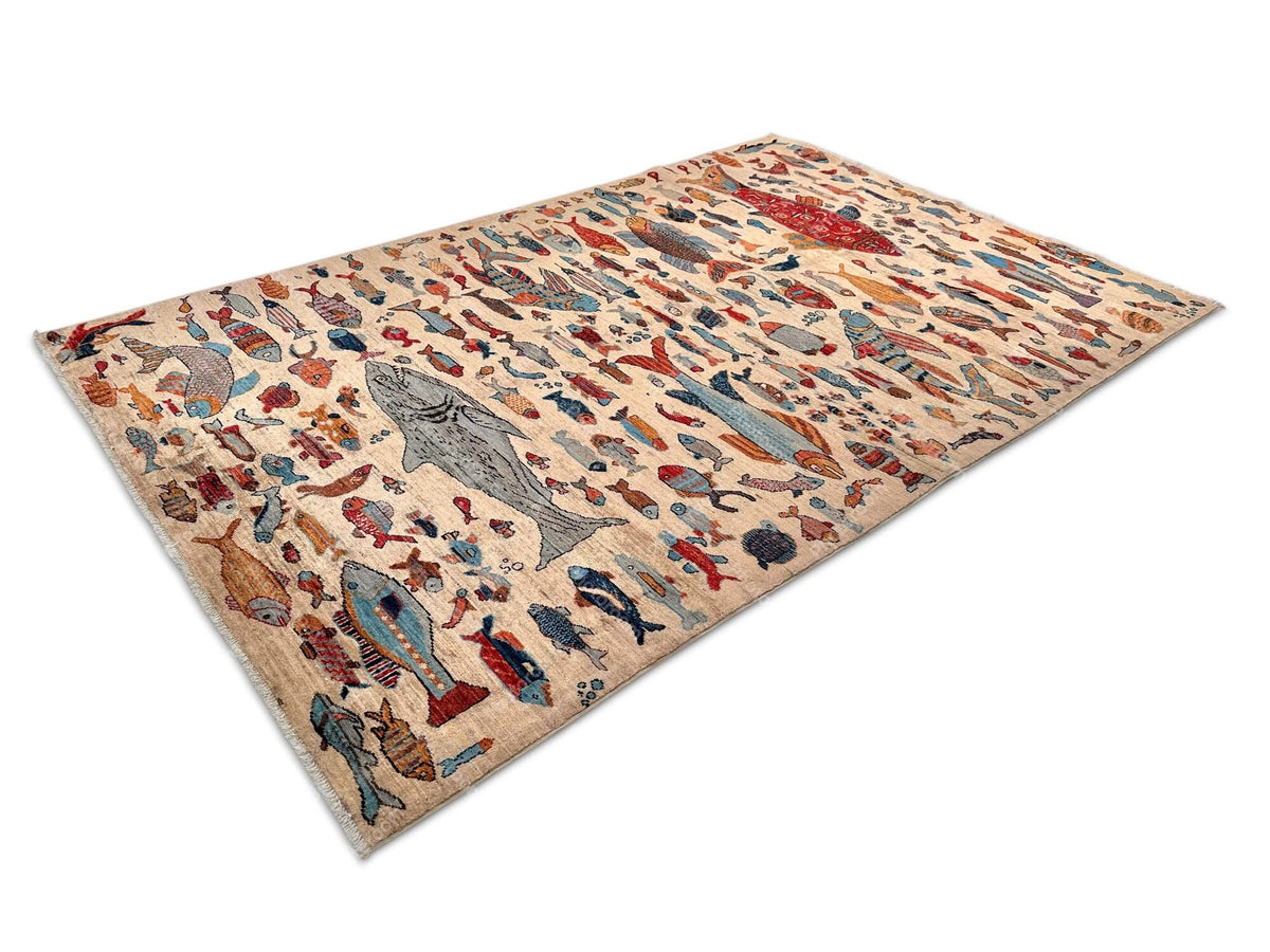 Fine Aryana - Oceanic (5'11"x9'00") ivory/multicolor