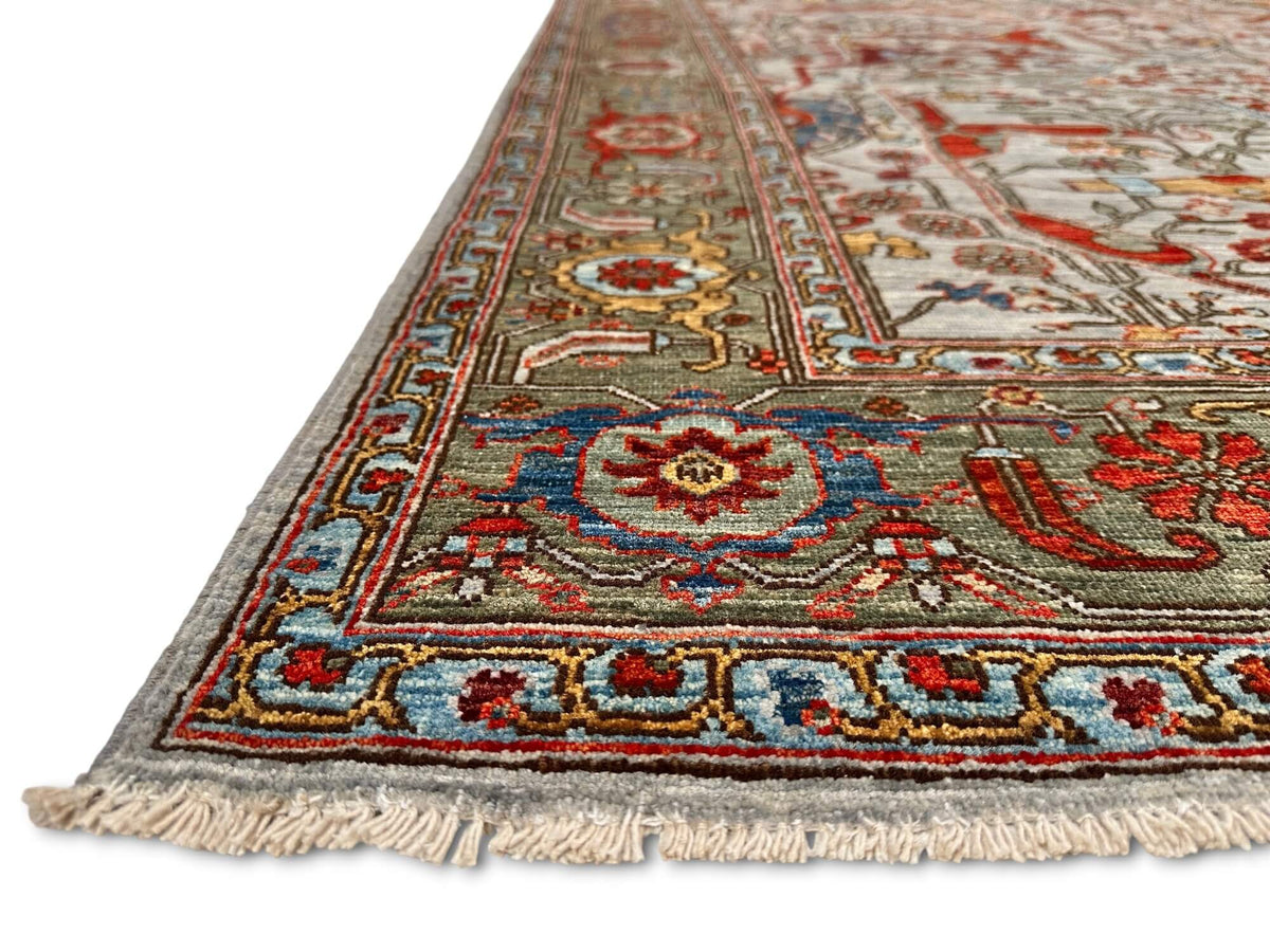 Faryab - Gerus Bidjar (6'01"x8'10") light gray/dark sage