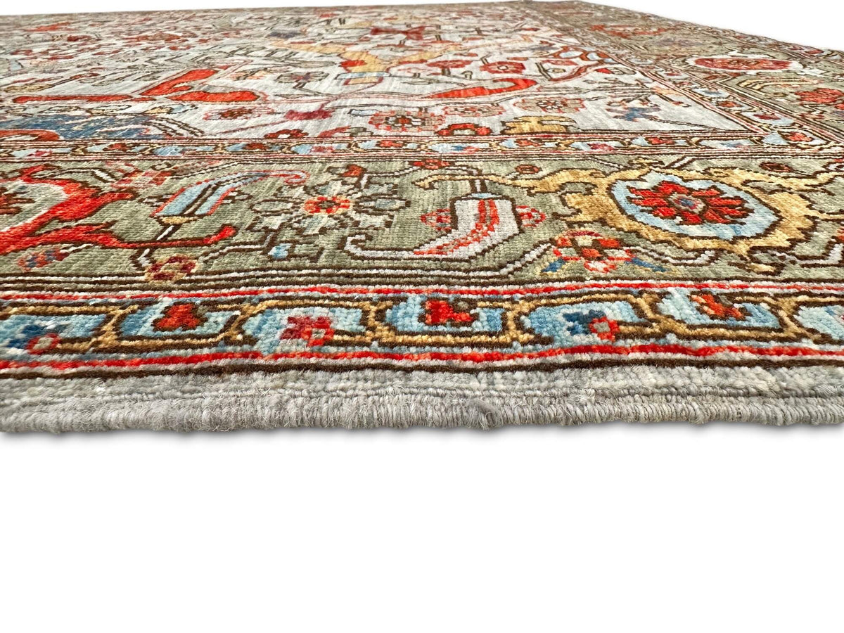 Faryab - Gerus Bidjar (6'01"x8'10") light gray/dark sage