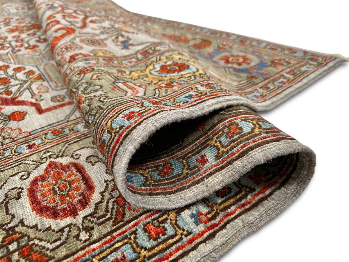 Faryab - Gerus Bidjar (6'01"x8'10") light gray/dark sage