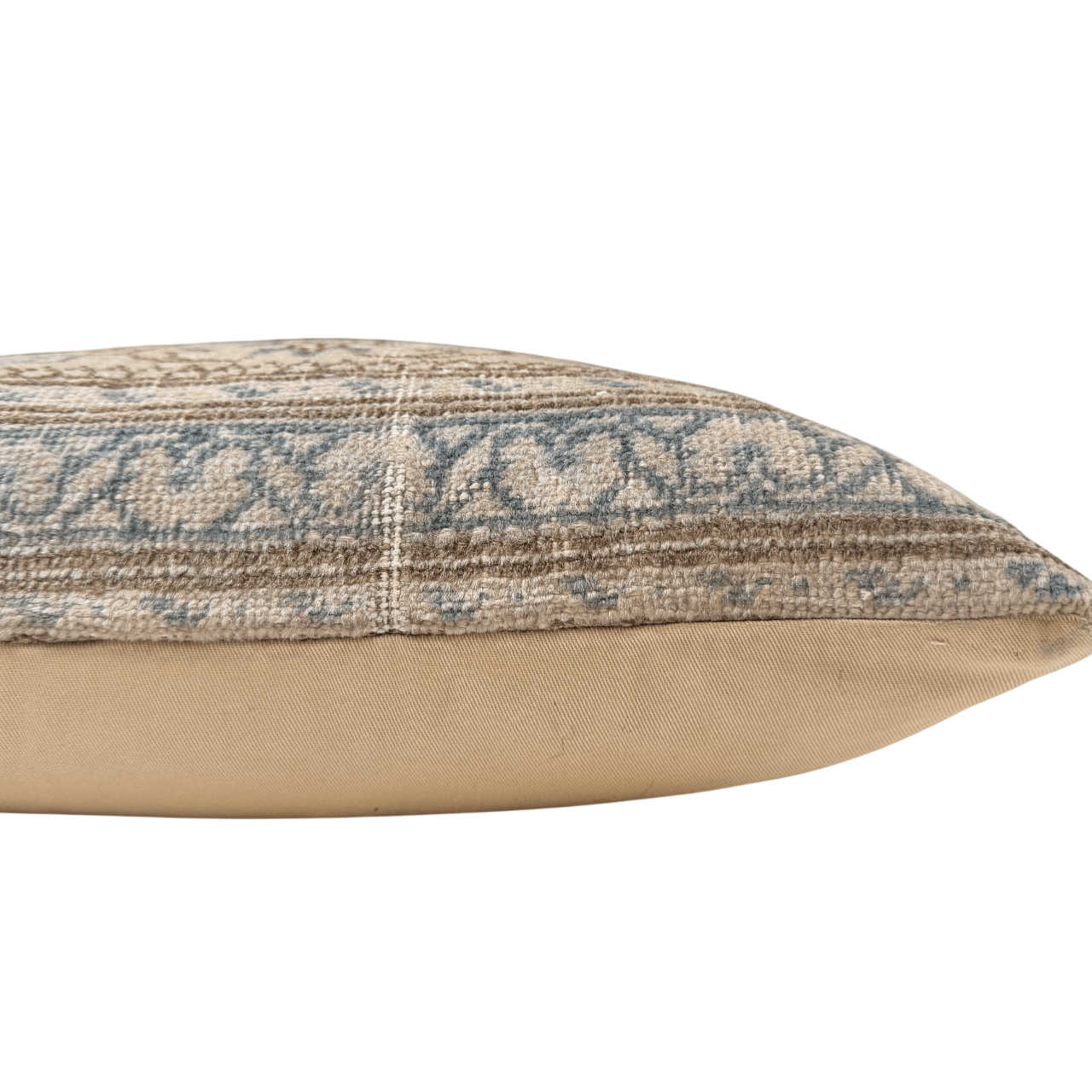 Vintage Turkish Oushak Rug Pillow 17"x17" gray/teal