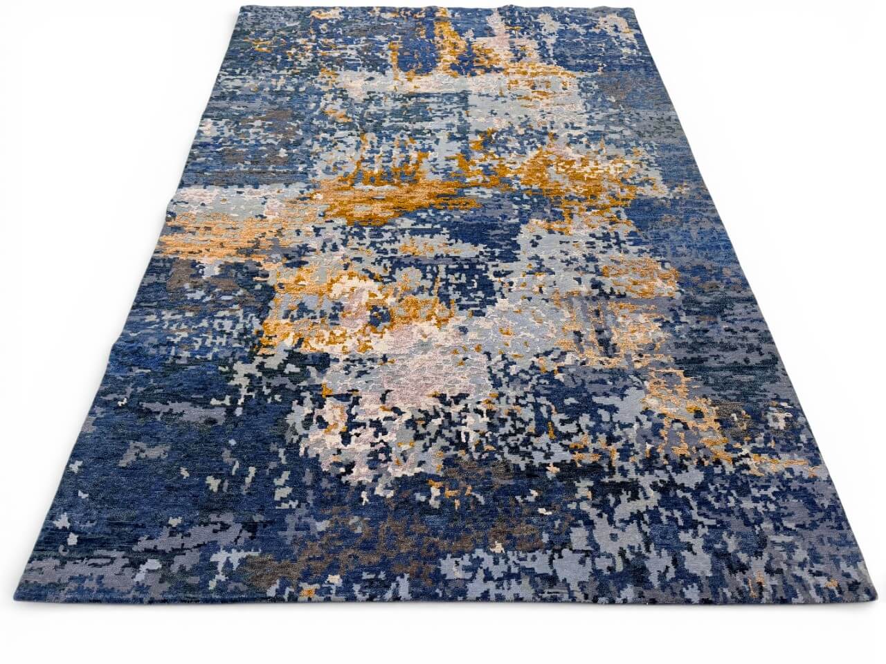 Contemporary Abstract (6x9) blue/gold