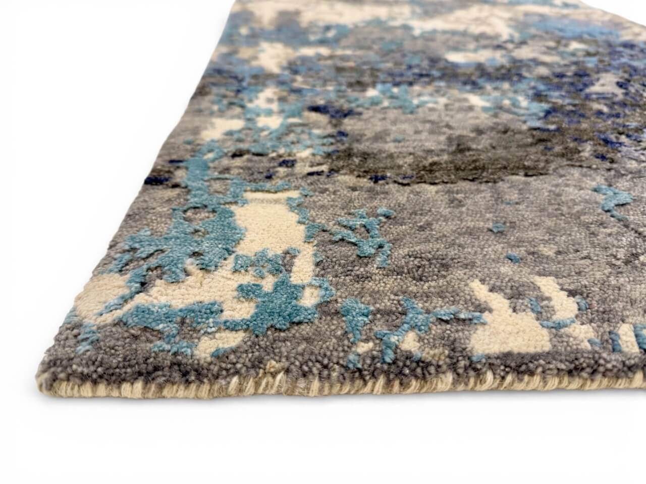 Contemporary Abstract (2x3) aqua/gray