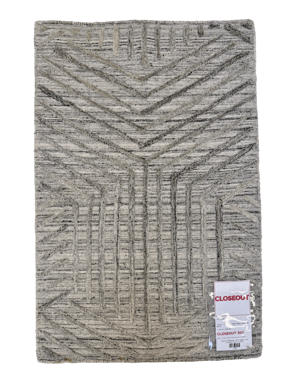 Textured High/Low wool/bamboo (2x3) gray