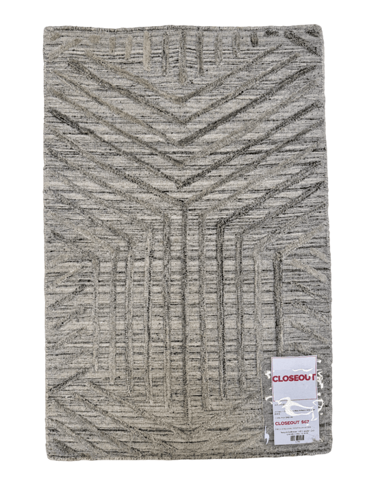 Textured High/Low wool/bamboo (2x3) gray