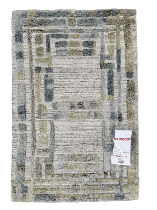 Modern High/Low Textured (2x3) gray/blues/greens