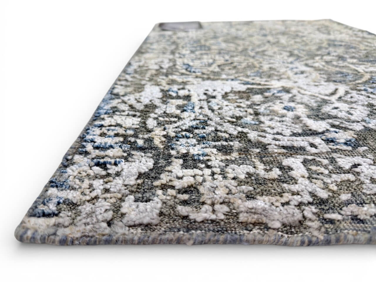 Transitional Bamboo & Distressed Wool (2x3) blue