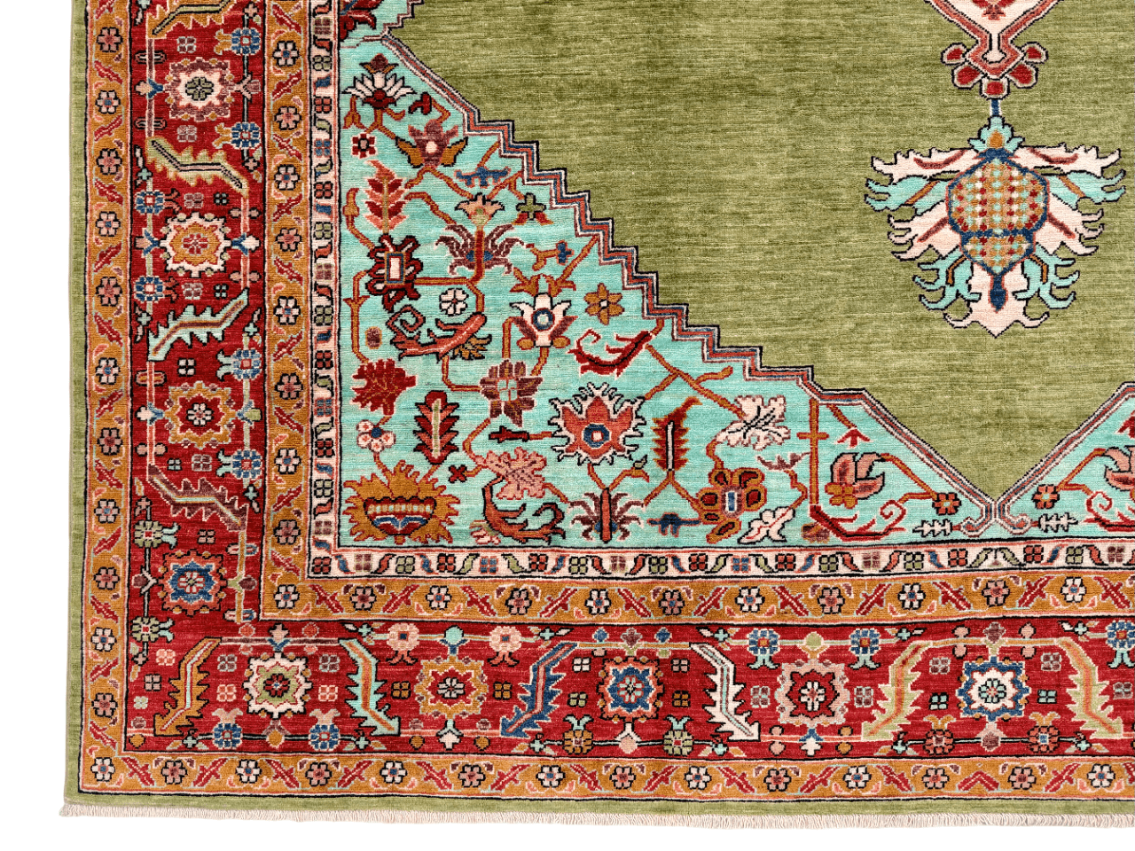 Fine Aryana-Heriz (8'11"x11'09") green/red