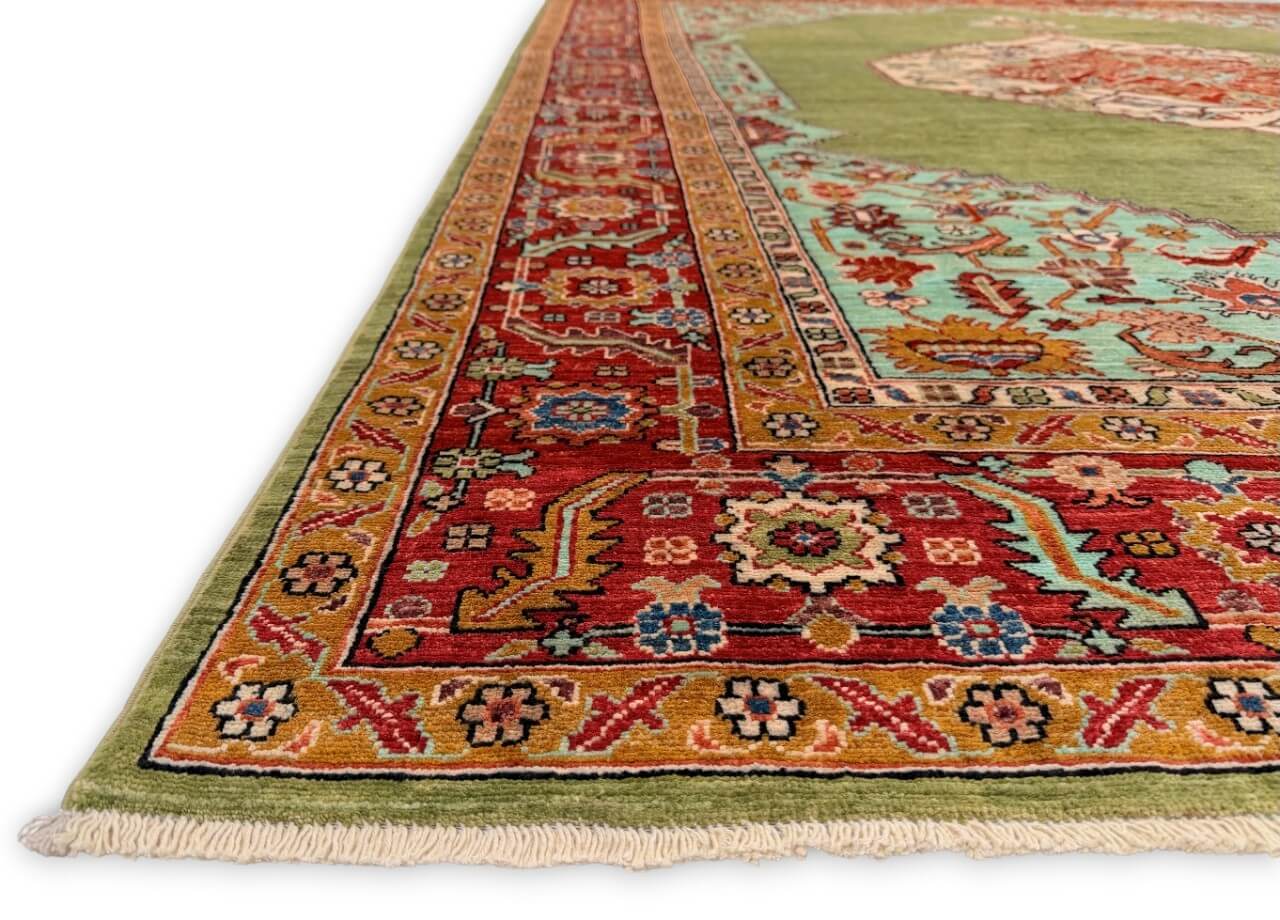 Fine Aryana-Heriz (8'11"x11'09") green/red
