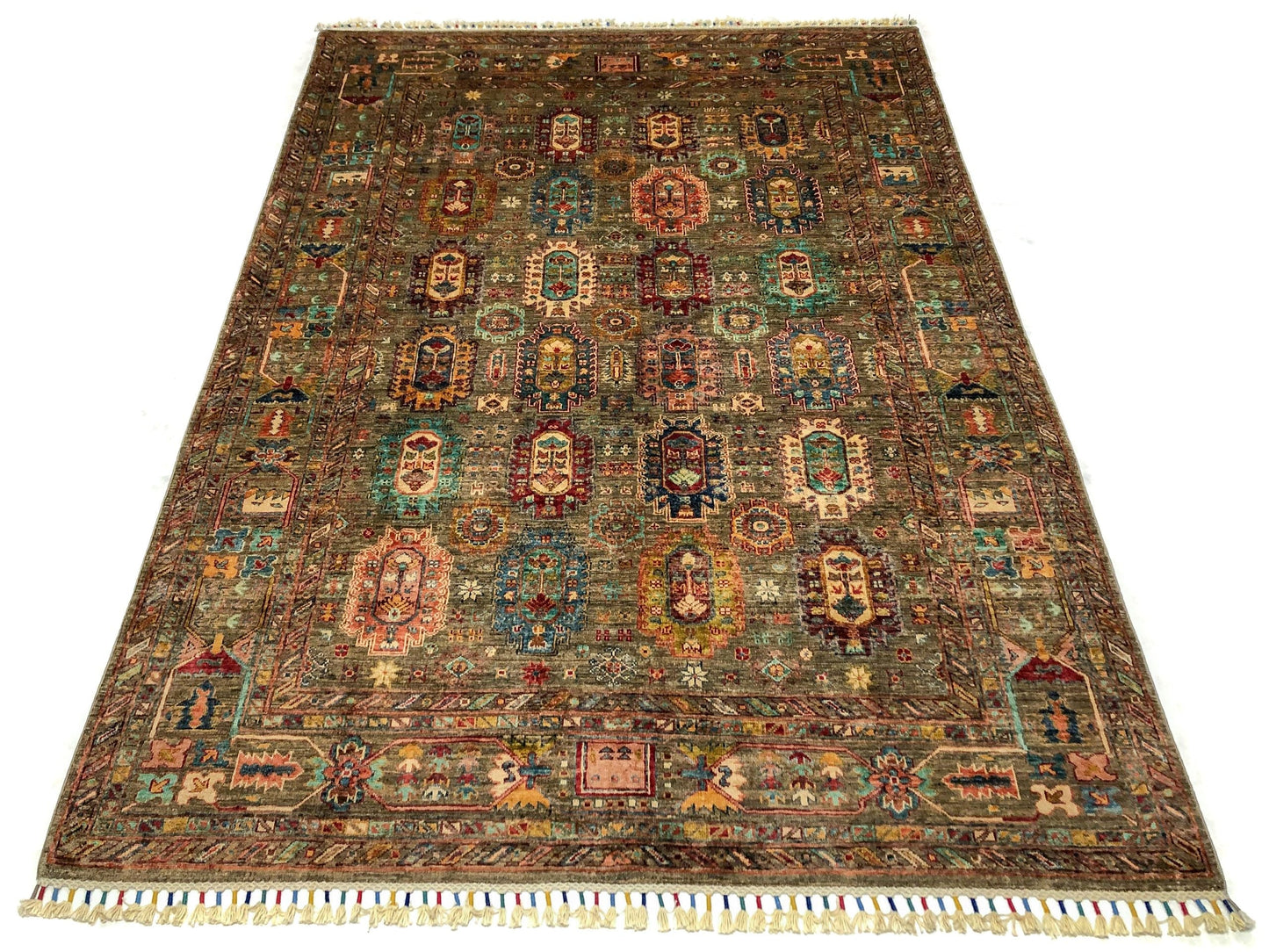 Khorjin (5'06"x7'08") camel/jewel tones