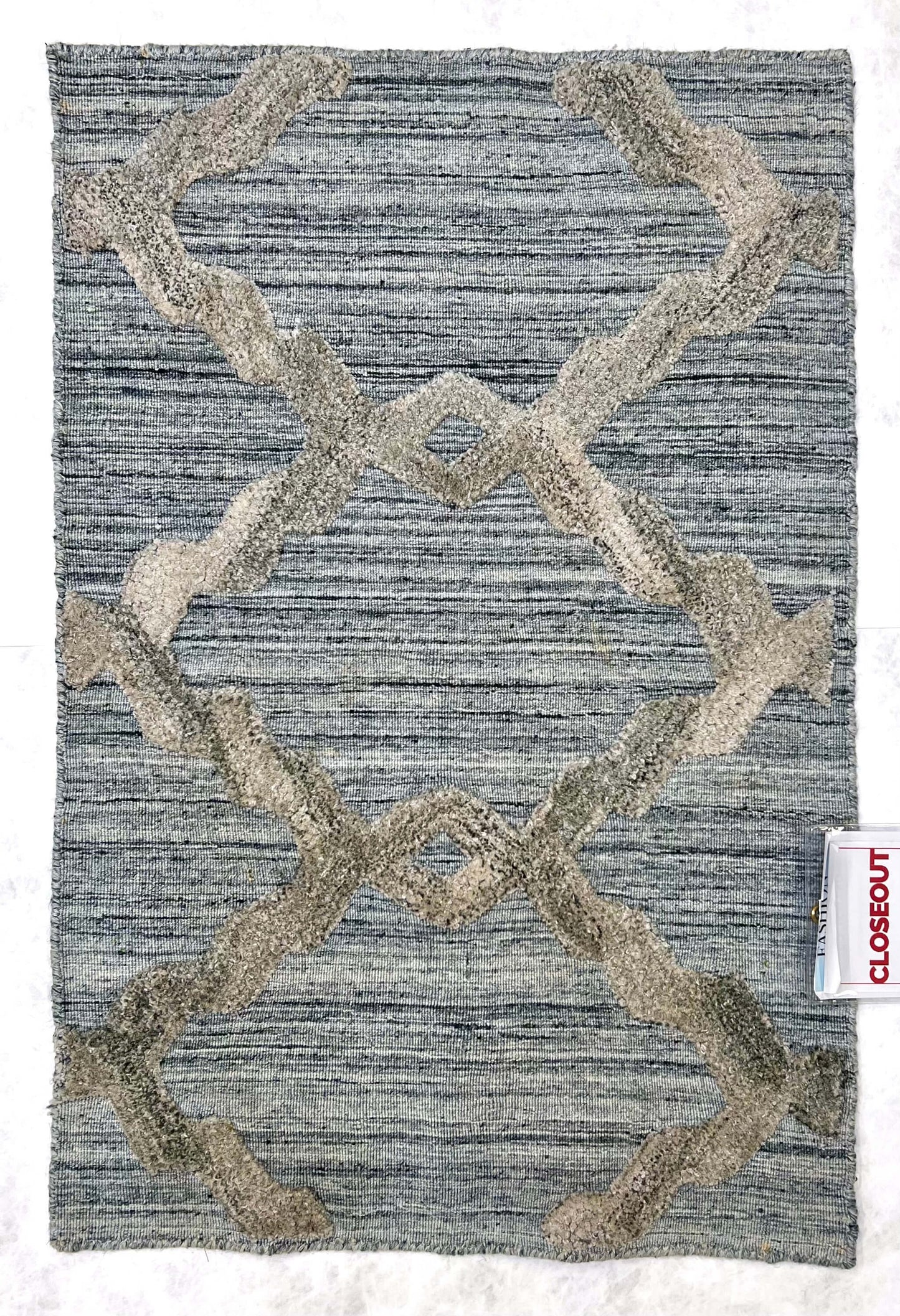 Modern high-low textured light blue 2x3