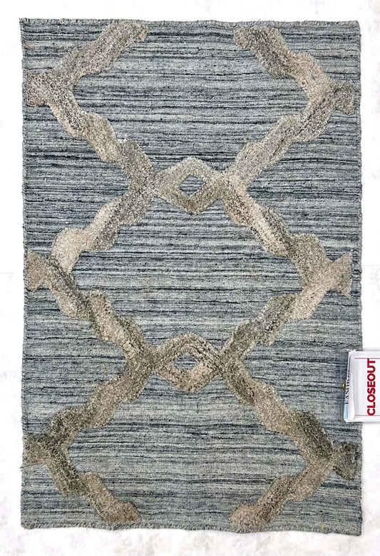 Modern high-low textured light blue 2x3