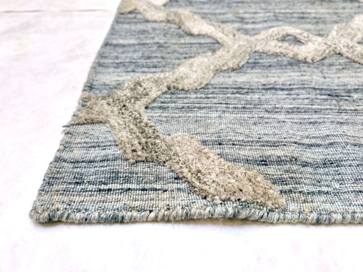 Modern high-low textured light blue 2x3