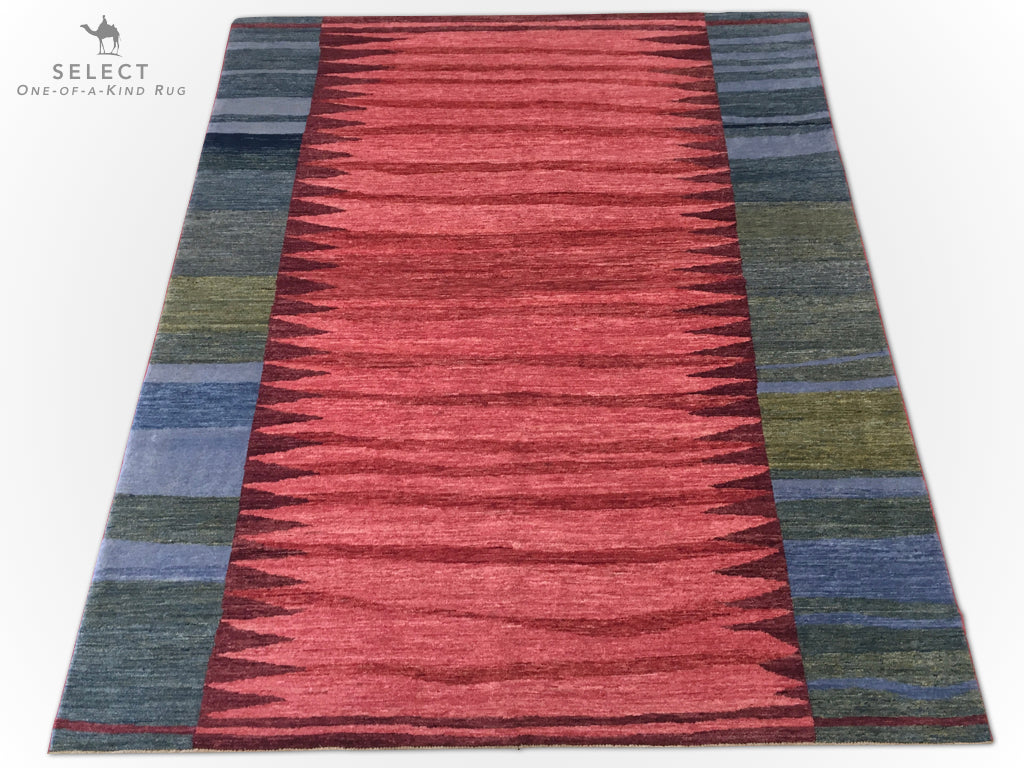 Afghan Gabbeh (8'02"x9'10") red/blue/green
