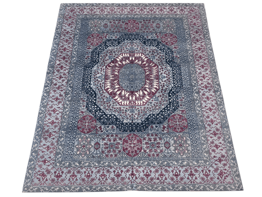 Afghan Mamluk (8'02"x10'00") blues/lilac