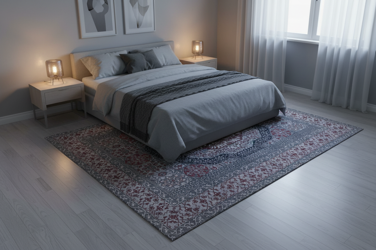 Afghan Mamluk (8'02"x10'00") blues/lilac