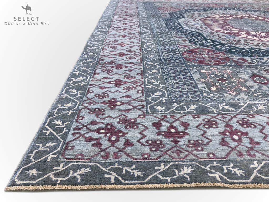 Afghan Mamluk (8'02"x10'00") blues/lilac