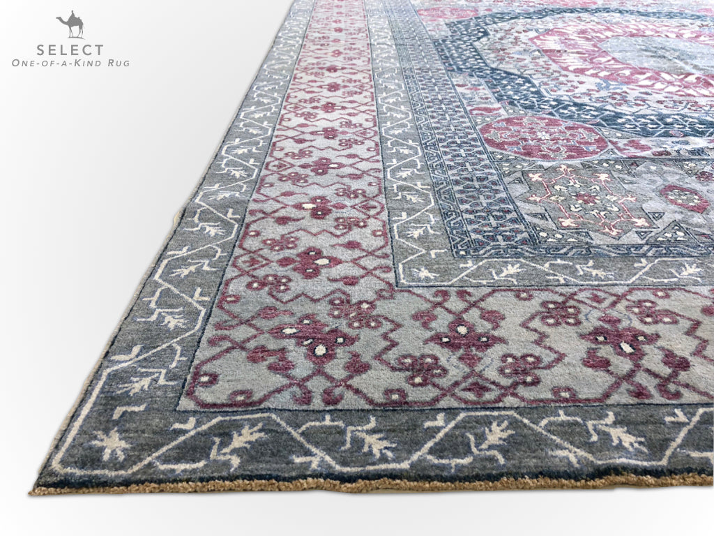 Afghan Mamluk (8'02"x10'00") blues/lilac