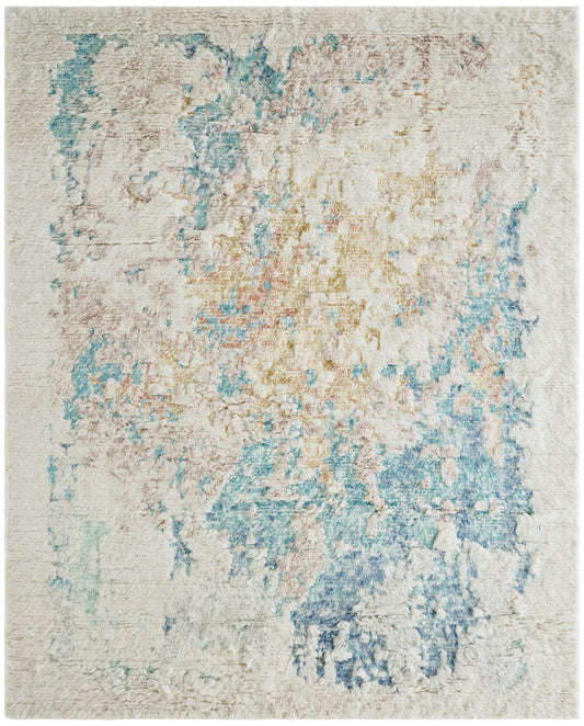 Flokati-Style, Virgin Wool 6x9 pastel/ivory