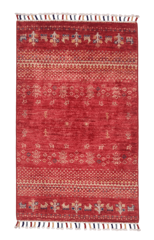 Afghan Gabbeh (1'11"x3'01") red