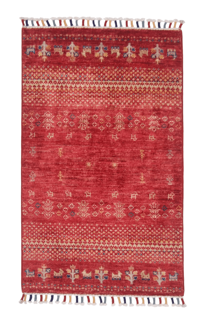 Afghan Gabbeh (1'11"x3'01") red