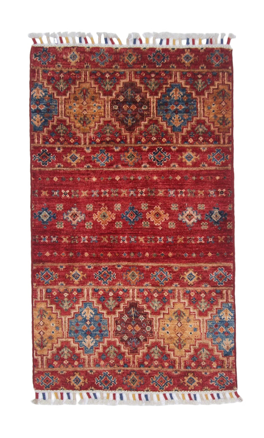 Afghan Khorjin (2'00"x3'04") red