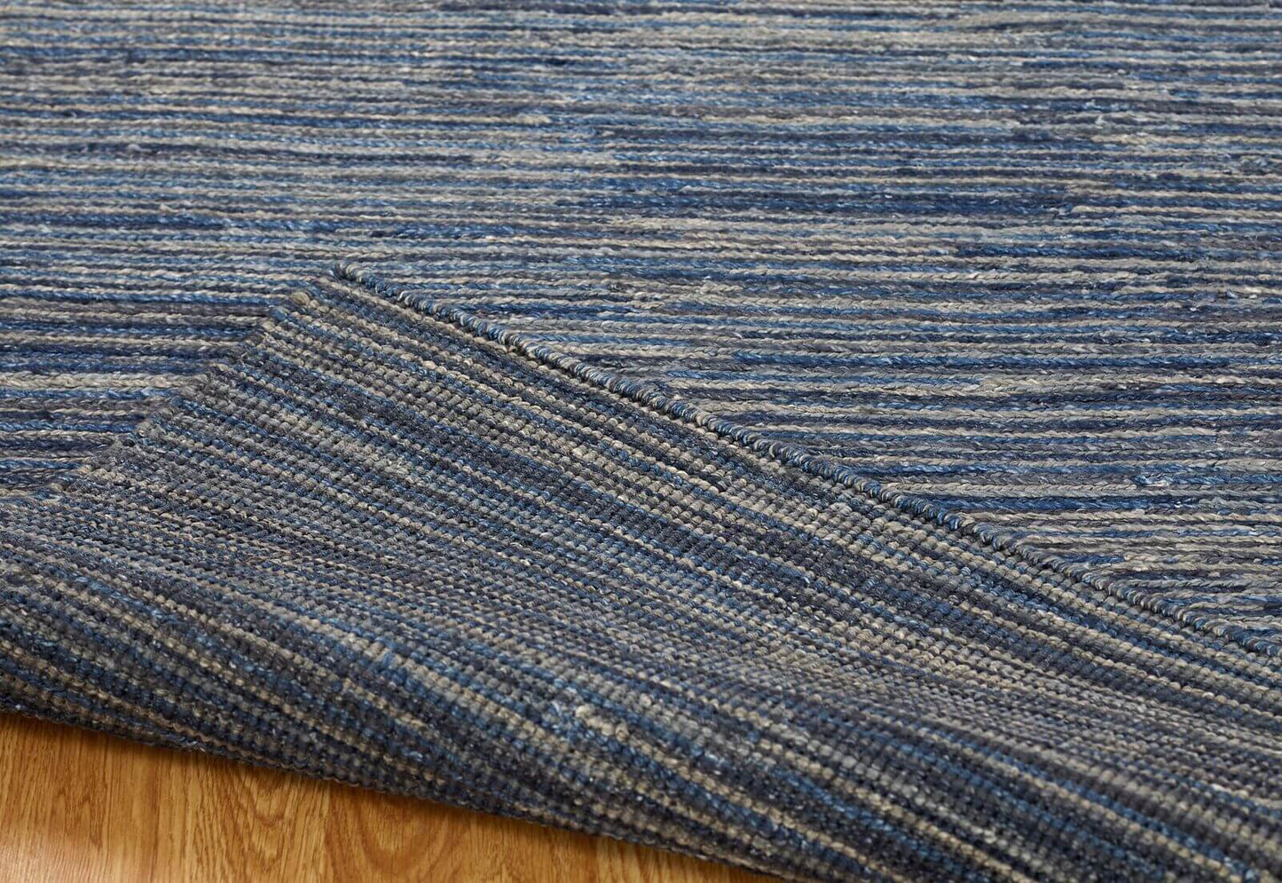 Modern silky soumak flat weave (6x9) navy